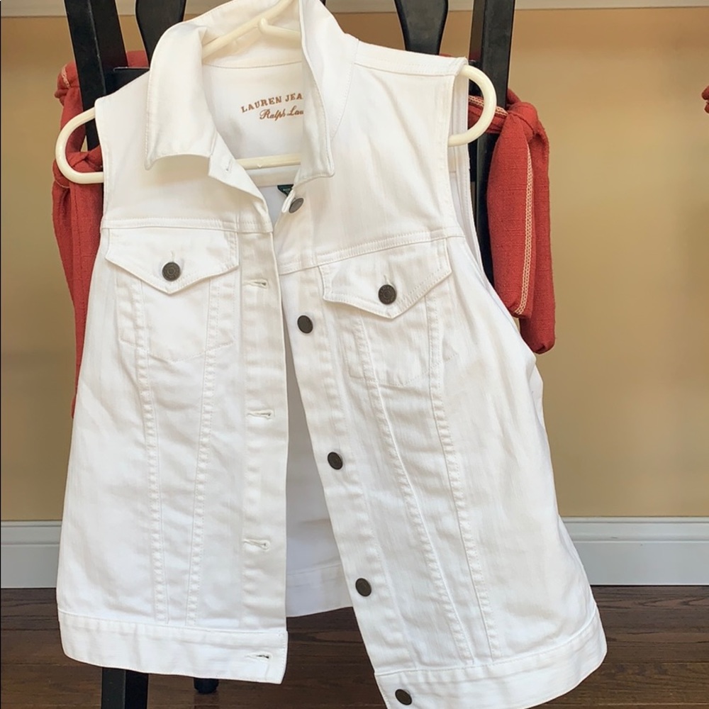 Ralph Lauren white jean vest